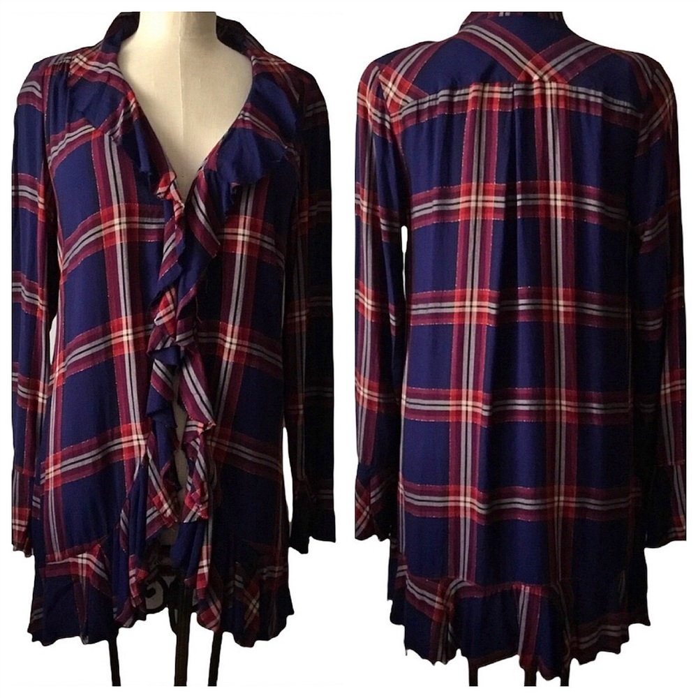 Guess plaid cardi/tunic